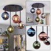 Plafonnier Chehalis globes en verre multicolore, luminaire de plafond G9 4 feux