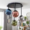 Plafonnier Chehalis globes en verre multicolore, luminaire de plafond G9 4 feux