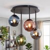 Plafonnier Chehalis globes en verre multicolore, luminaire de plafond G9 4 feux