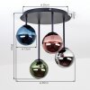 Plafonnier Chehalis globes en verre multicolore, luminaire de plafond G9 4 feux
