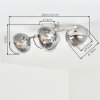 Plafonnier Koyoto, lampe de plafond 4 flammes E14 à globes ronds