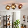 Plafonnier Koyoto à 4 lampes E14, abat-jour globes pour salon et chambre