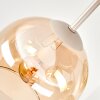 Plafonnier en grappe moderne Koyoto à 5 lumières, abat-jour en verre ambré ø 15 cm