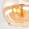 Plafonnier en grappe moderne Koyoto à 5 lumières, abat-jour en verre ambré ø 15 cm