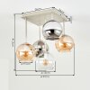 Koyoto plafonnier 5 lumières E14 à globes suspendus, ø 37 cm, rétro moderne