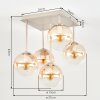 Gastor plafonnier à boules 5 lumières E14, carré, pour salon et salle à manger