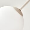 Plafonnier moderne Koyoto en grappe à 5 abat-jour ronds en verre blanc, ø 15 cm, E14