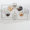 Koyoto plafonnier boule 7 lumières E14, design moderne rétro, diamètre 82 cm