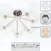 Koyoto plafonnier boule 7 lumières E14, design moderne rétro, diamètre 82 cm