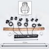Gondo suspension salle à manger avec barre en bois, 4 points E27, longueur 80 cm