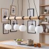 Koyoto suspension à barre en bois, luminaire salle à manger 5 lumières, longueur 100 cm