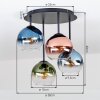Koyoto plafonnier boule 4 flammes E14, luminaire de plafond rétro pour salon