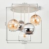 Koyoto plafonnier boules 5 lumières, luminaire de plafond culot E14 ø 45 cm