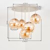 Koyoto plafonnier boule 5 lumières, design rond rétro, diamètre 45 cm