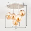 Gastor plafonnier à globes 5 lumières E14, ø 45 cm, style rétro vintage