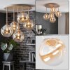 Chehalis plafonnier boule rond rétro 5 lumières G9, Ø 45 cm, salon et salle à manger