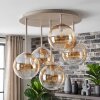 Chehalis plafonnier boule rond rétro 5 lumières G9, Ø 45 cm, salon et salle à manger