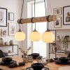 Koyoto suspension bois à barre, luminaire suspendu 3 flammes E27, longueur 60 cm