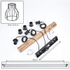 Gondo suspension bois avec barre façon tronc, 3 flammes E27, longueur 60 cm