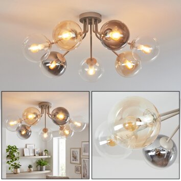 Gastor plafonnier boule 7 lumières E14 25 Watt moderne rétro-vintage pour salon