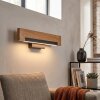 Applique murale LED Inzino avec panneau rectangulaire en bois, 3000 Kelvin blanc chaud
