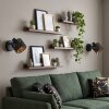 Tallaboa appliques murales orientables avec interrupteur, abat-jour en tissu à motif