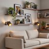 Spot mural moderne Alsen, lot de 2, réflecteur noir à détails dorés orientable