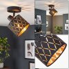 Plafonnier orientable Alsen avec abat-jour en tissu à motif ajouré pour salon