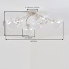 Chehalis plafonnier boule 6 feux G9, design moderne rétro, diamètre 64 cm