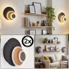 Lemik applique murale LED lot de 2, lampe murale ronde orientable moderne