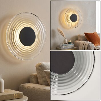 Liriel applique murale LED ronde ø 30 cm, luminaire mural rétro à anneaux