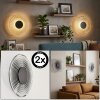 Liriel applique murale LED ronde ø 30 cm, lot de 2, relief ondulé rétro