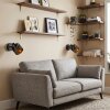 Alsen applique murale orientable E14, lot de 2, abat-jour à fentes dorées