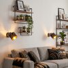 Alsen applique murale orientable E14, lot de 2, abat-jour à fentes dorées