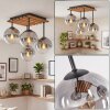 Gastor plafonnier 4 lumières E14 avec abat-jours globe style bohème rétro