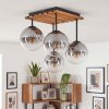 Gastor plafonnier 4 lumières E14 avec abat-jours globe style bohème rétro