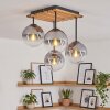Gastor plafonnier 4 lumières E14 avec abat-jours globe style bohème rétro