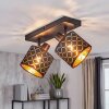 Tallaboa plafonnier 2 spots orientables, abat-jour ajourés motif grille