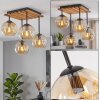 Plafonnier Koyoto à 4 lumières avec abat-jour ronds en verre ambré, ø 15 cm, Boho Style