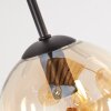 Plafonnier Koyoto à 4 lumières avec abat-jour ronds en verre ambré, ø 15 cm, Boho Style