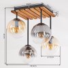 Gastor plafonnier à globes 4 lumières E14, design boho rétro pour salon et chambre