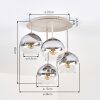 Koyoto plafonnier boule 4 flammes E14, luminaire plafond rétro Ø 38 cm