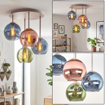 Koyoto plafonnier globe 4 lumières E14 ø 38 cm, luminaire de plafond rétro