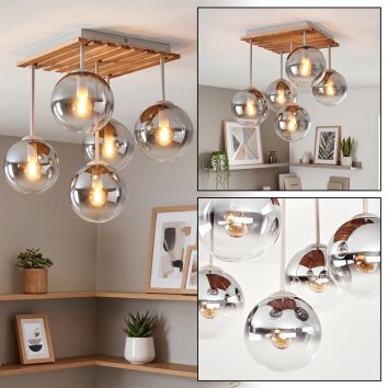 Gastor plafonnier boule 5 lumières rétro Ø 39 cm pour salon et salle à manger