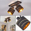Alsen plafonnier orientable 2 lumières, abat-jour cylindriques ajourés E14