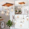 Gastor plafonnier boule 5 lampes, abat-jour globe, diamètre 39 cm, style boho