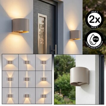 Tamarin applique murale extérieure LED lot de 2 pour façade, éclairage haut et bas