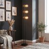Lampadaire 3 lumières Voril E27, lampadaire avec interrupteur à pied, 141,5 cm