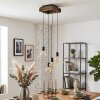 Suspension grappe Avestruz, socle carré en bois, 4 câbles pour la table à manger