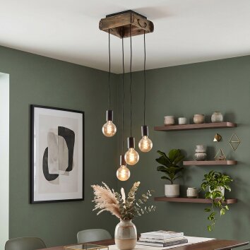 Avestruz suspension 4 lumières vintage E27, longueur 20 cm, réglable à l’installation